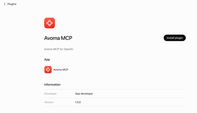 Avoma MCP Plugin in ChatGPT