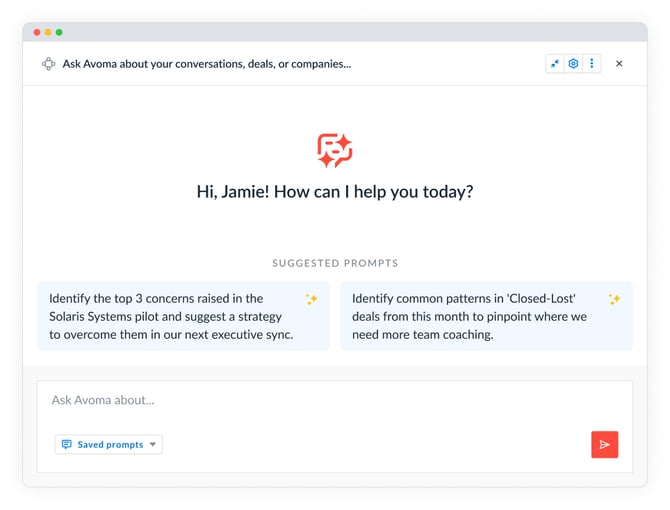 Global Ask Avoma Chat window
