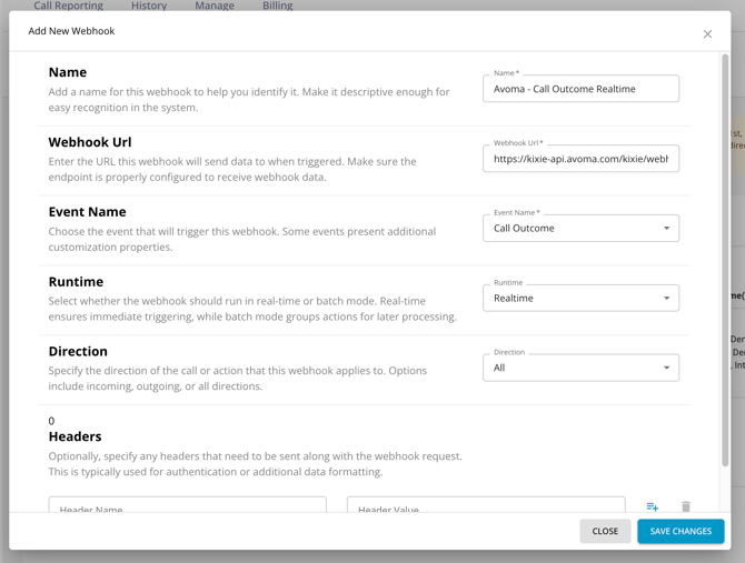 Kixie-add-webhook-Avoma-call-outcome-1