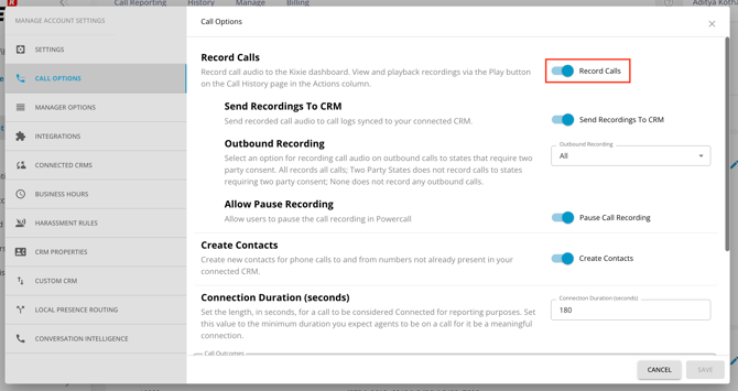 Kixie-call-options-record-calls-on