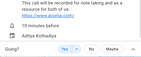 Recording notification in calendar