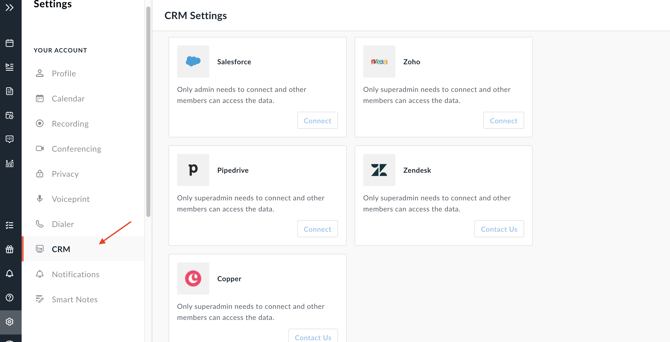 Avoma-CRM connection 