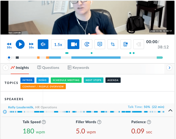 Avoma Topics and Speakers Identification