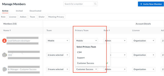 Setting Primary team in Avoma