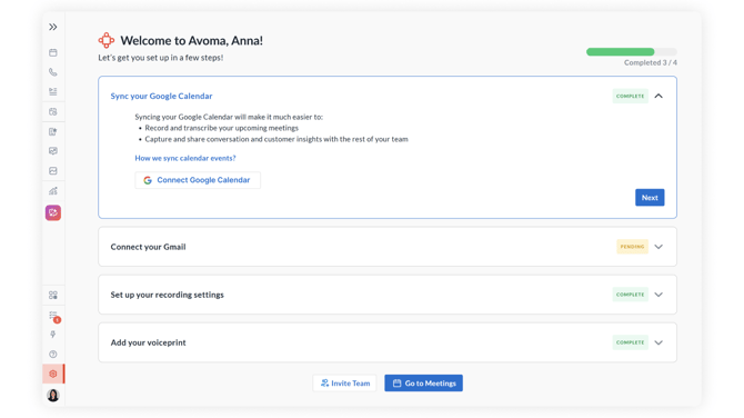 The Avoma Quick Start User Guide Screen #05