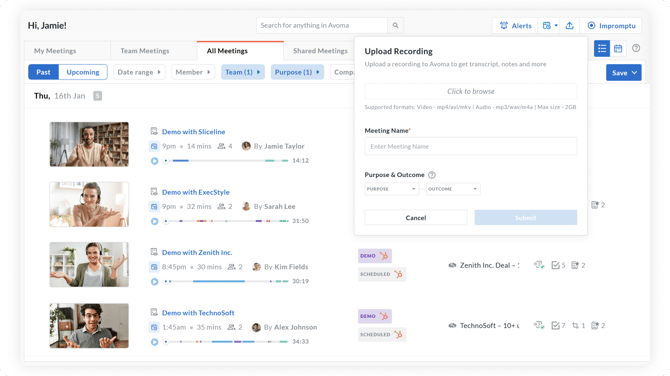 Uploading Meeting Recordings Screen #01
