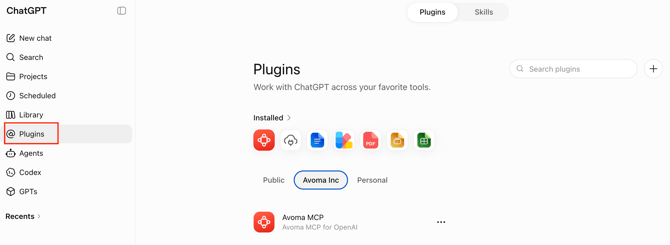 Avoma MCP on ChatGPT