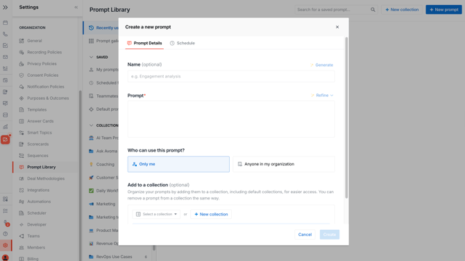 create a new prompt