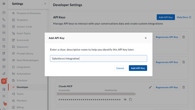 Generating Avoma API key