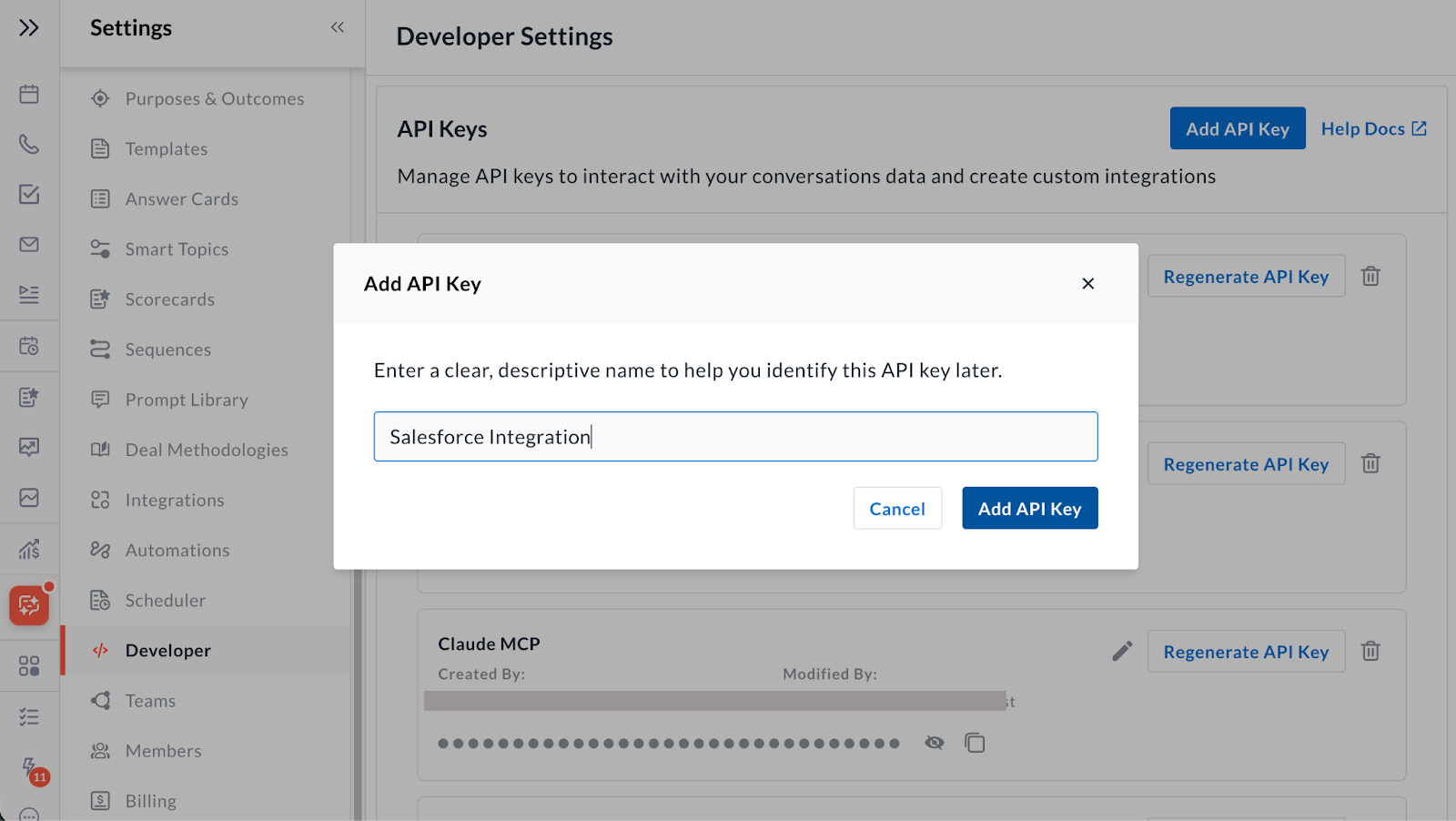 Generating Avoma API key