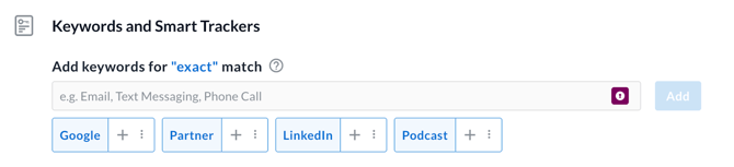 Keywords and Smart trackers 