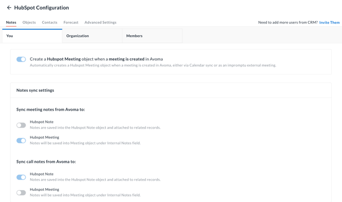 CRM Configuration in Avoma