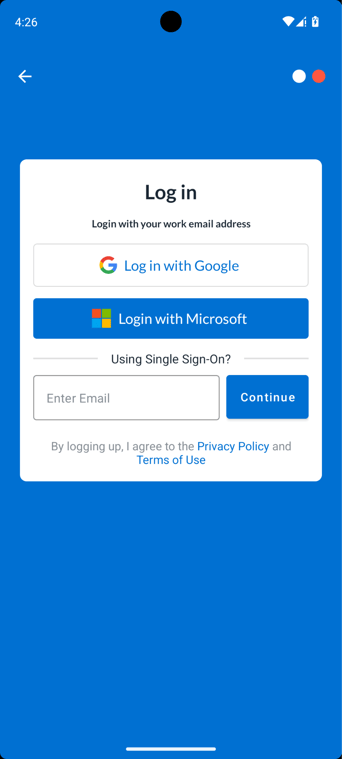Avoma's Android app login