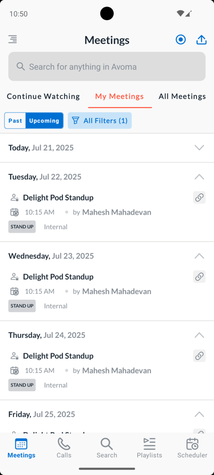 Avoma android app meetings