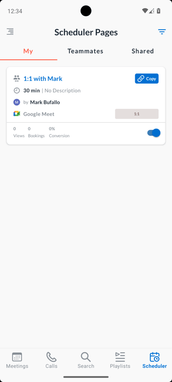 scheduler in Avoma android app