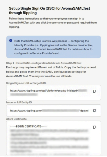 Retrieve Identity Provider (IdP) Metadata in Rippling for Avoma